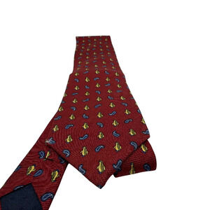 Klein Penguin Paisley Red Silk Necktie